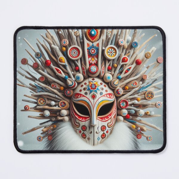 Item preview, The Trophy Wife of the Forest King - Exaggerated Maximalist Folk Mask designed and sold by Karaboshka.