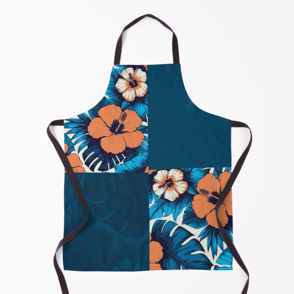 Item preview, Tropical Deep Blue & Orange Flowers Collage designed and sold by InFrameVision.