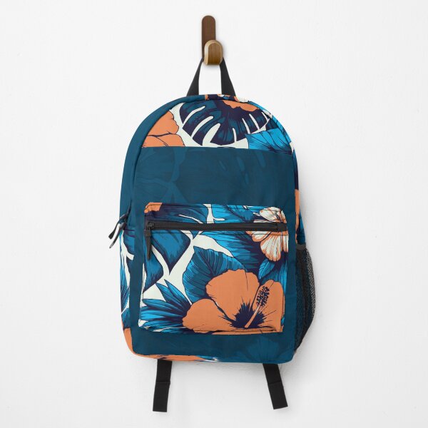 Item preview, Tropical Deep Blue & Orange Flowers Collage designed and sold by InFrameVision.