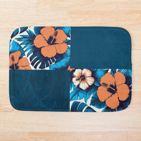 Item preview, Tropical Deep Blue & Orange Flowers Collage designed and sold by InFrameVision.