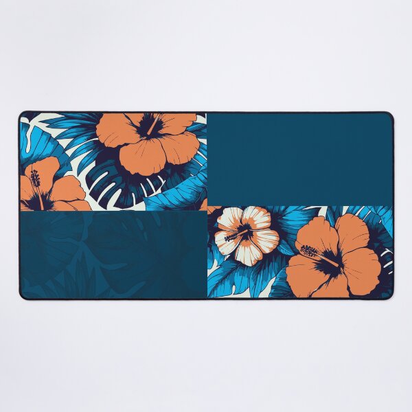 Item preview, Tropical Deep Blue & Orange Flowers Collage designed and sold by InFrameVision.