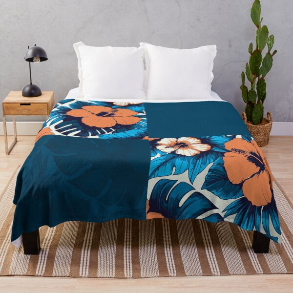 Item preview, Tropical Deep Blue & Orange Flowers Collage designed and sold by InFrameVision.