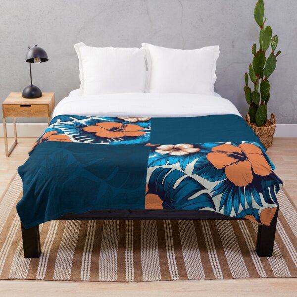 Item preview, Collage de flores tropicales en azul intenso y naranja designed and sold by InFrameVision.