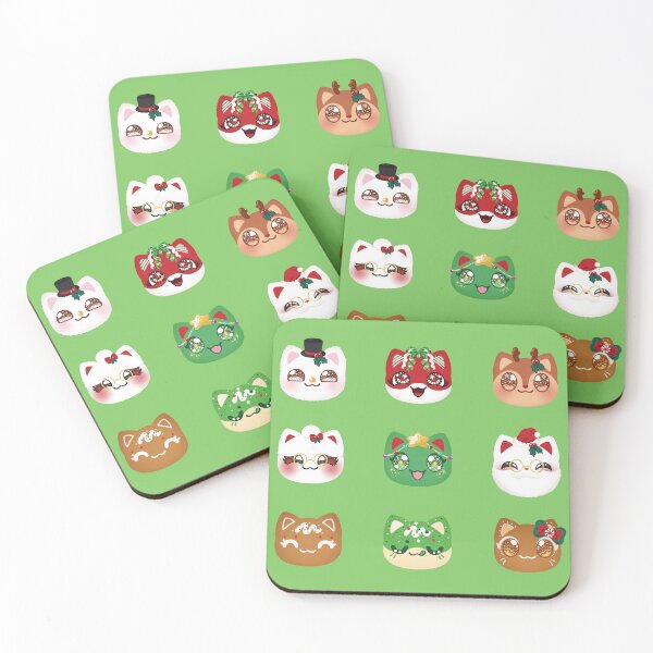 Item preview, Aphmau Christmas Holiday Meemeow Cat Pattern Pistashio Green Variant Version 2 designed and sold by ACenturyMage.