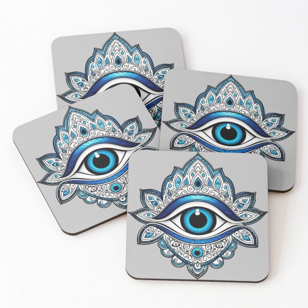 Item preview, An eyeball amulet in the colors of the evil eye. designed and sold by Jumbled Mind.