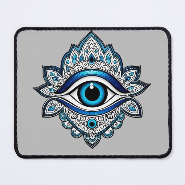 Item preview, An eyeball amulet in the colors of the evil eye. designed and sold by Jumbled Mind.
