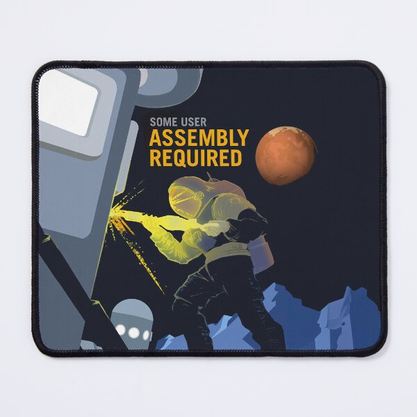 Item preview, Nerdy Some Use Assembly Required NASA Vintage Recruitment Poster designed and sold by MathWare MathClips.