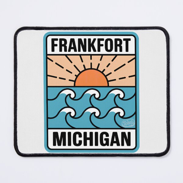 Item preview, Frankfort Michigan - Retro Sunset Sign designed and sold by TheOldMittenIllustrated.