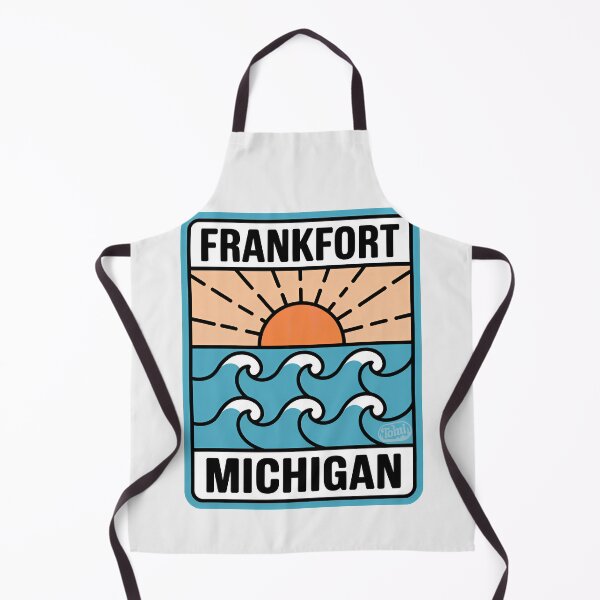 Item preview, Frankfort Michigan - Retro Sunset Sign designed and sold by TheOldMittenIllustrated.