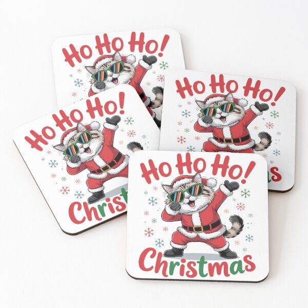 Item preview, Ragdoll cat merry ho ho ho Christmas santa rich designed and sold by kaka8888.