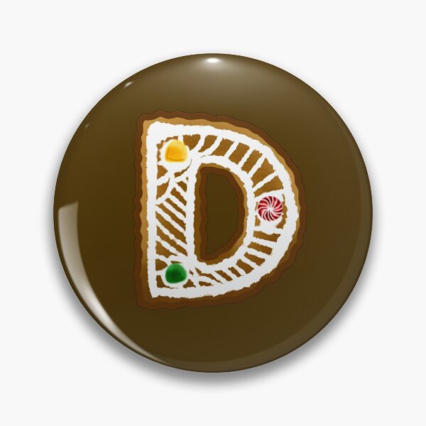 Item preview, D Monogram (Gingerbread) designed and sold by CharmedHeartArt.