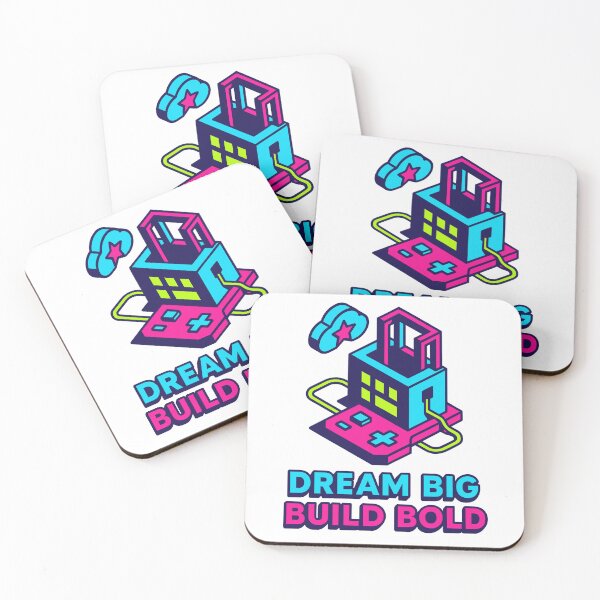 Item preview, Dream Big • Build Bold — Neon Isometric Builder Mindset designed and sold by DSGIN4YOU.