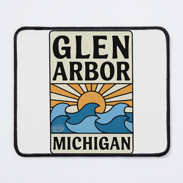 Item preview, Glen Arbor Michigan - Retro Sunset Sign designed and sold by TheOldMittenIllustrated.