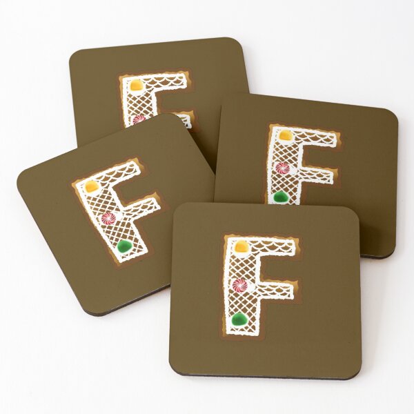 Item preview, F Monogram (Gingerbread) designed and sold by CharmedHeartArt.