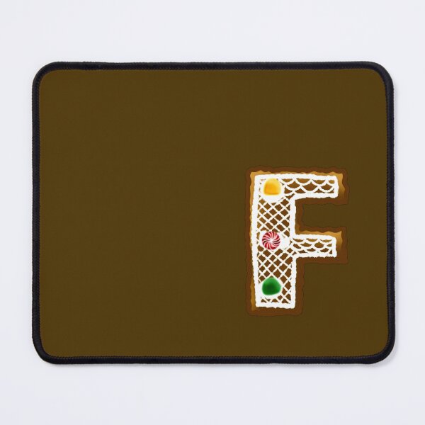Item preview, F Monogram (Gingerbread) designed and sold by CharmedHeartArt.