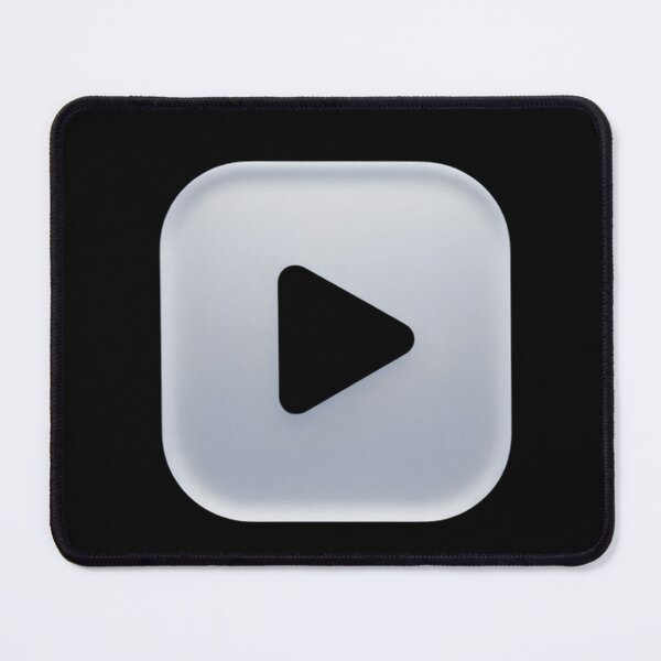 Item preview, A sleek rounded square button featuring a black play icon inside designed and sold by NutmegsDesign.