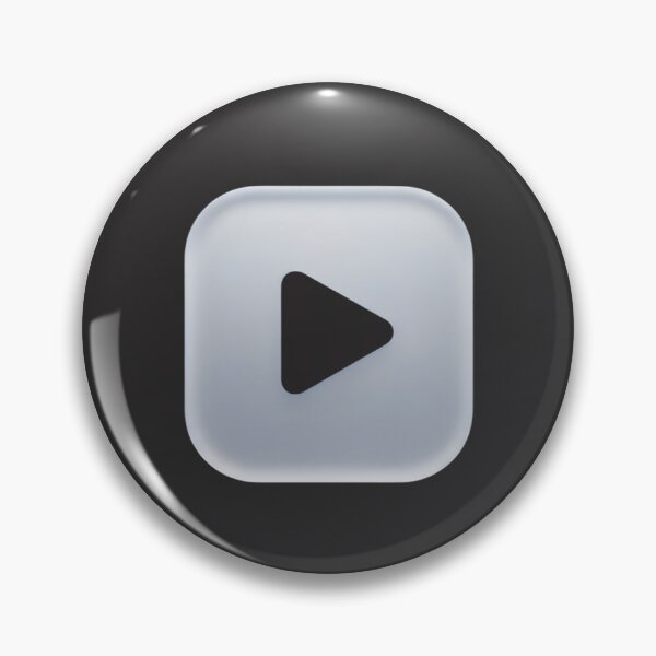 Item preview, A sleek rounded square button featuring a black play icon inside designed and sold by NutmegsDesign.