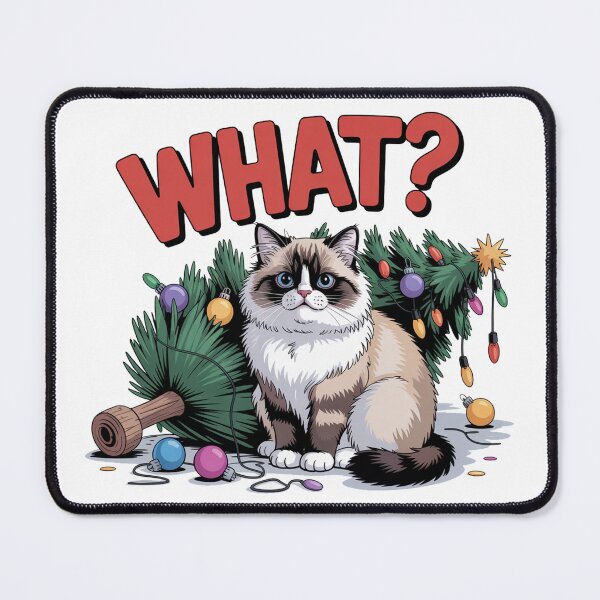 Item preview, Ragdoll cat merry Christmas snowman rich what? designed and sold by kaka8888.