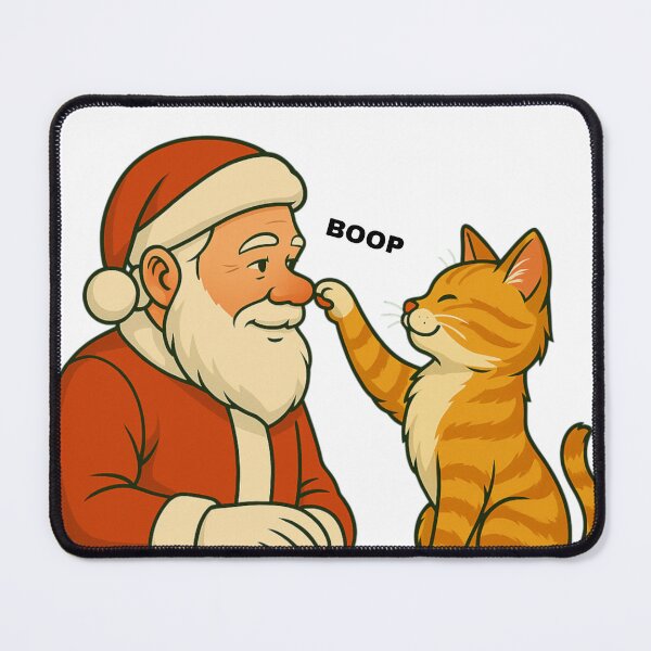 Item preview, Orange Tabby Booping Santa's Nose designed and sold by Play-The-Planet.