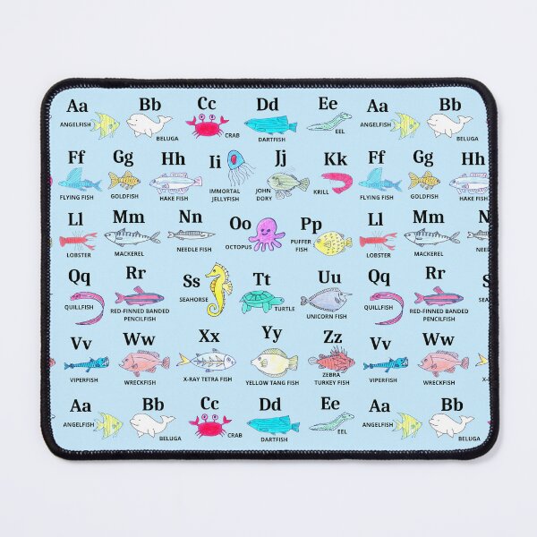 Item preview, Fish alphabet pattern hand drawn designed and sold by Boy and Belugee.