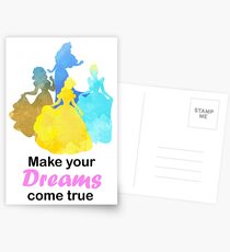 Make your Dreams come true Inspired Silhouette Postcards