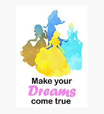 Make your Dreams come true Inspired Silhouette Photographic Print