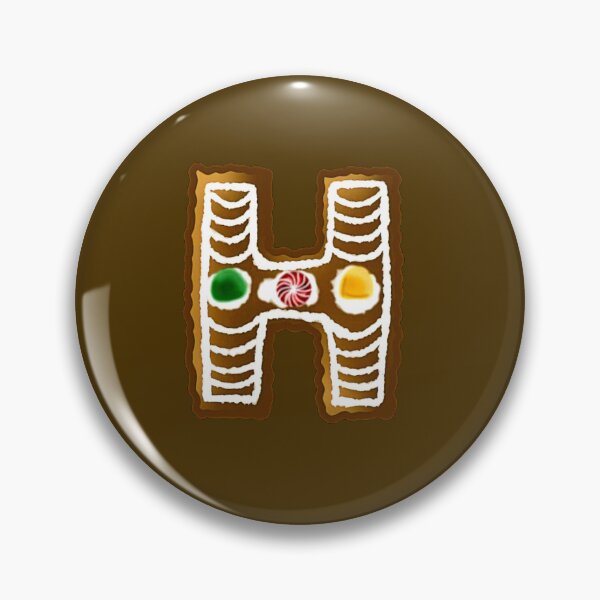 Item preview, H Monogram (Gingerbread) designed and sold by CharmedHeartArt.