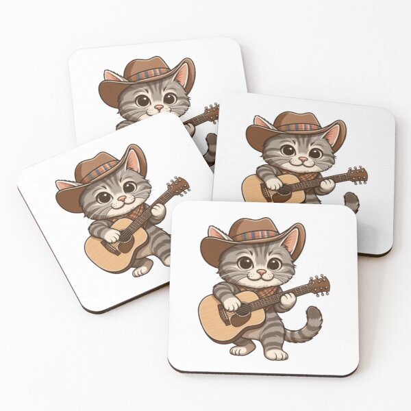 Item preview, Cowboy Cat Playing Guitar designed and sold by printmala.