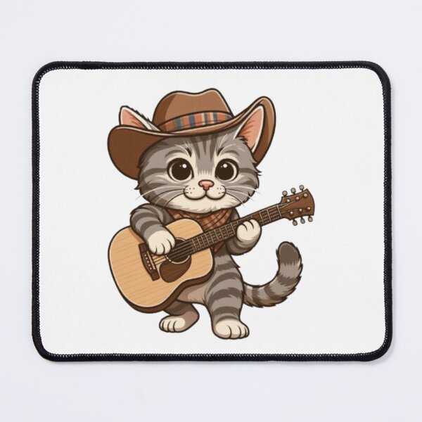 Item preview, Cowboy Cat Playing Guitar designed and sold by printmala.