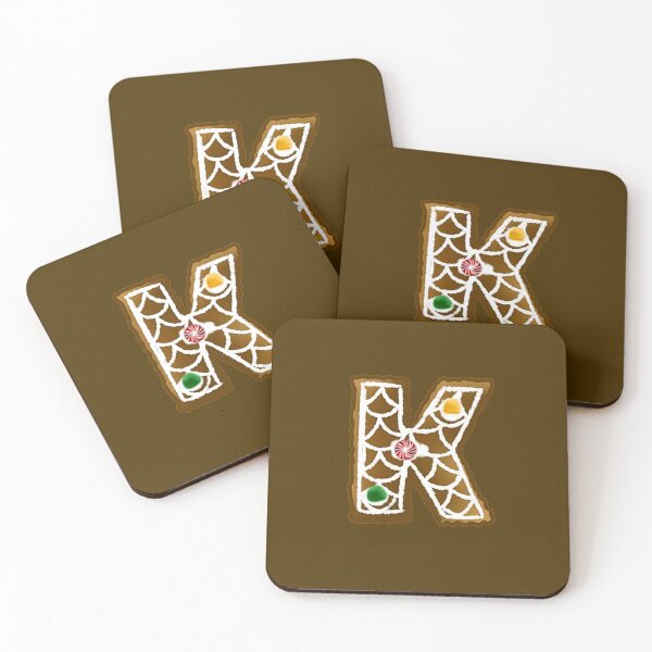 Item preview, K Monogram (Gingerbread) designed and sold by CharmedHeartArt.