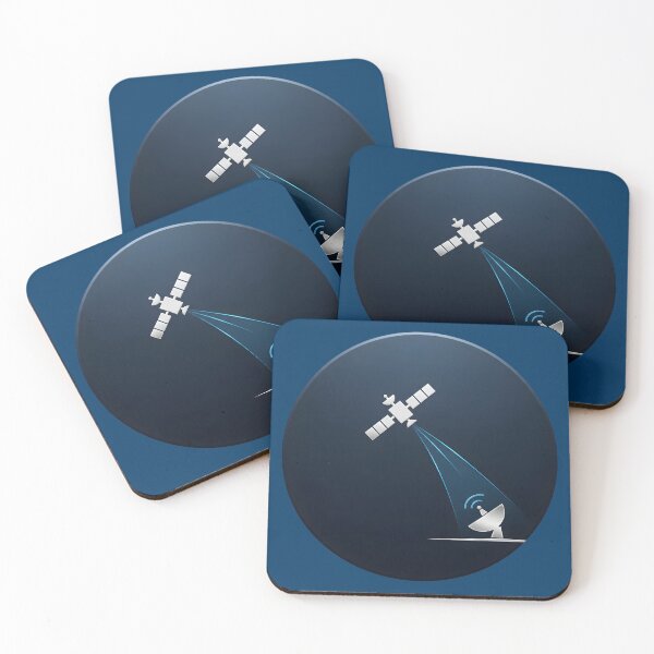 Item preview, A satellite transmitting data to a ground station with signal waves designed and sold by NutmegsDesign.