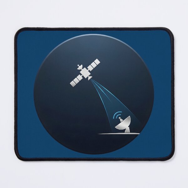 Item preview, A satellite transmitting data to a ground station with signal waves designed and sold by NutmegsDesign.