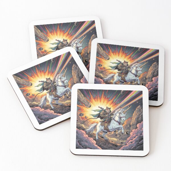 Item preview, Warrior Cat Riding a Laser Unicorn designed and sold by TMAShop.