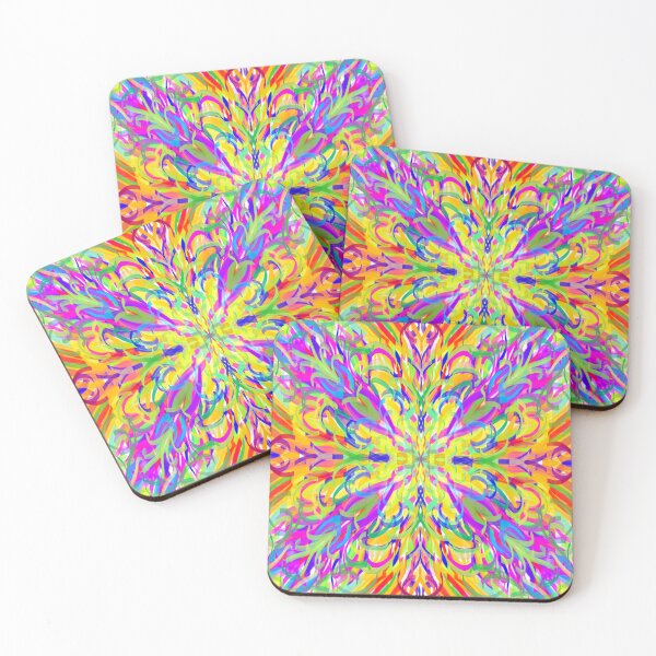 Item preview, Neon Kaleidoscope Burst: Abstract Symmetrical Psychedelic Digital Painting designed and sold by Keltoi-art.