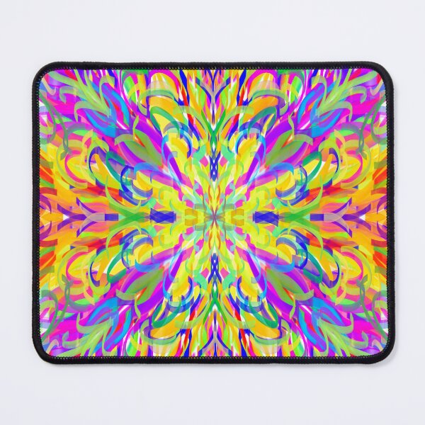 Item preview, Neon Kaleidoscope Burst: Abstract Symmetrical Psychedelic Digital Painting designed and sold by Keltoi-art.