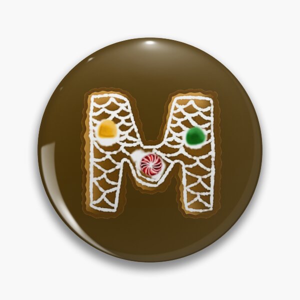Item preview, M Monogram (Gingerbread) designed and sold by CharmedHeartArt.