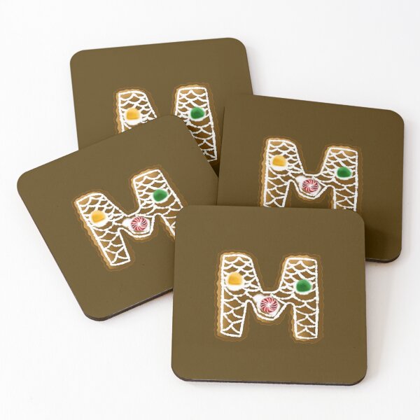 Item preview, M Monogram (Gingerbread) designed and sold by CharmedHeartArt.