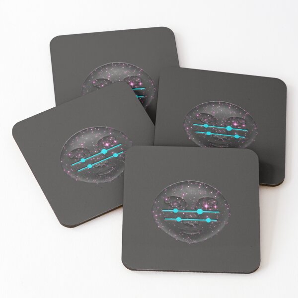 Item preview, A dark stylized face with glowing pink details and equalizer bars designed and sold by NutmegsDesign.