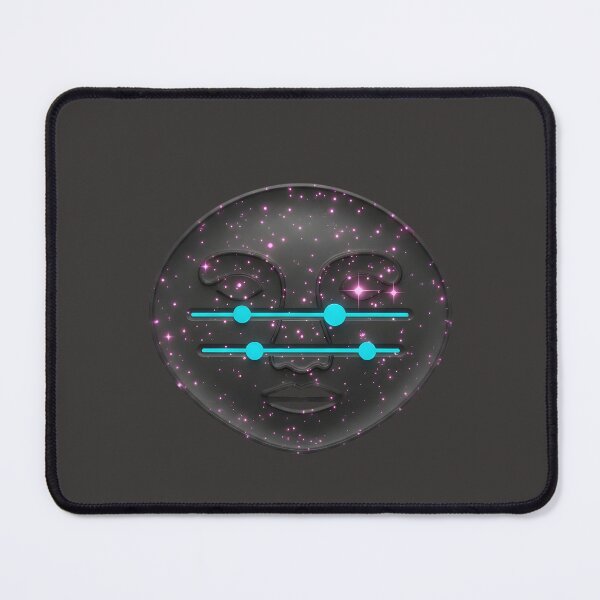 Item preview, A dark stylized face with glowing pink details and equalizer bars designed and sold by NutmegsDesign.