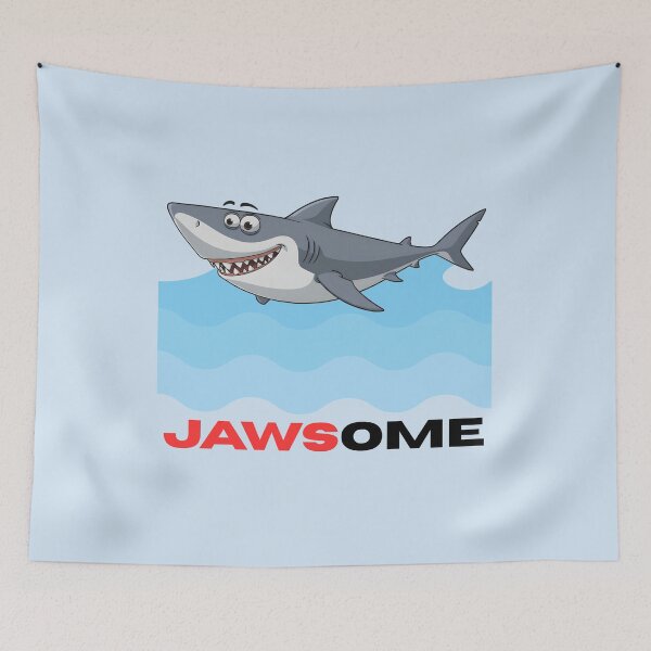 Item preview, Jawsome Shark Pun - Funny Cartoon Shark With Awesome Typography designed and sold by HumTumMe.
