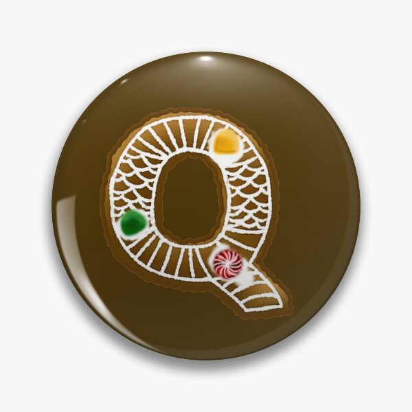 Item preview, Q Monogram (Gingerbread) designed and sold by CharmedHeartArt.