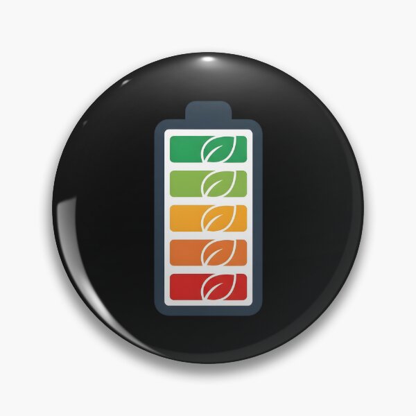 Item preview, Eco friendly battery icon with green leaves representing power levels designed and sold by NutmegsDesign.