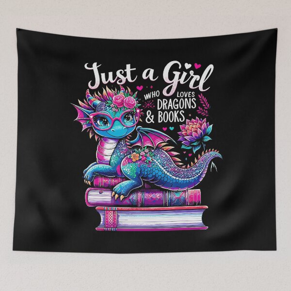 Item preview, Just A Girl Who Loves Dragons And Books Dragon Reading designed and sold by DeborahCarolyn.
