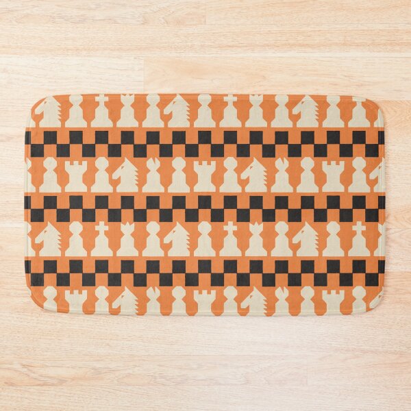 Item preview, Chess Quilt in Orange Off White and Black designed and sold by illucalliart.