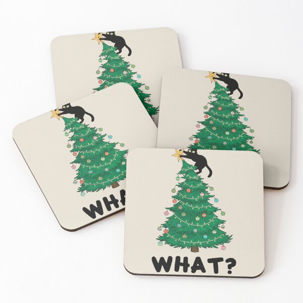 Item preview, Naughty Black Cat Climbing, The Christmas Tree designed and sold by OrenjiArtShop.