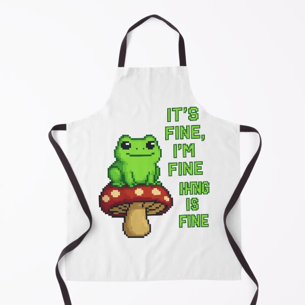 Item preview, It’s Fine I’m Fine Frog on Mushroom designed and sold by TwillTees.