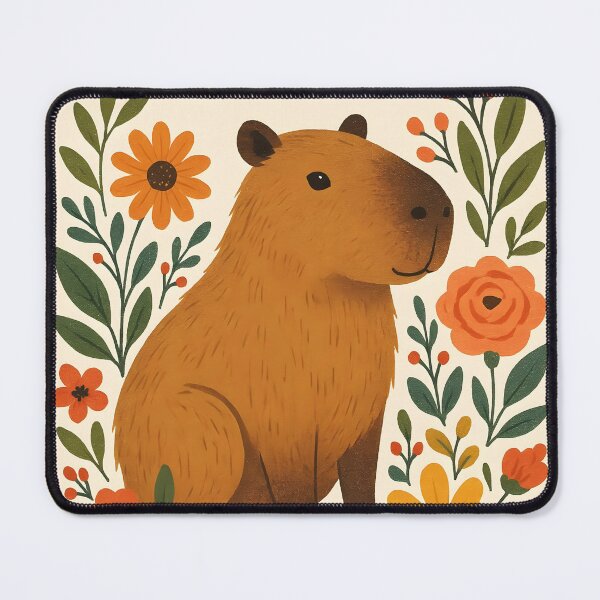 Item preview, Floral Capybara Get Well Soon Card – Elegant Illustration for Capy lovers designed and sold by EmeraldeaArt.