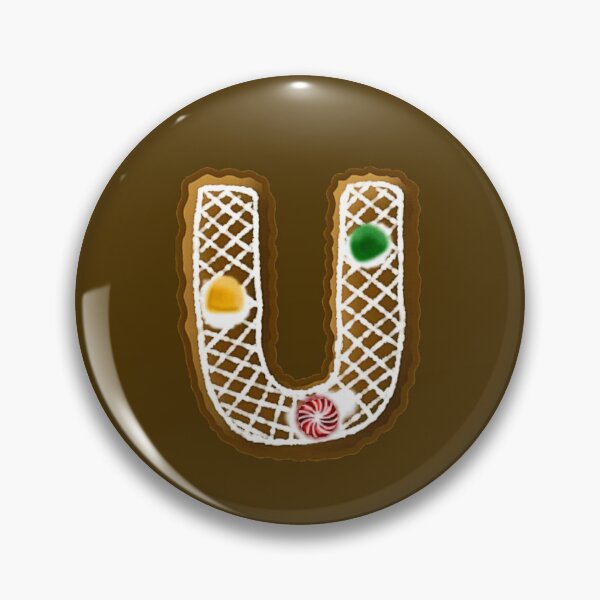 Item preview, U Monogram (Gingerbread) designed and sold by CharmedHeartArt.