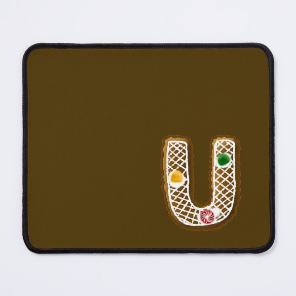 Item preview, U Monogram (Gingerbread) designed and sold by CharmedHeartArt.