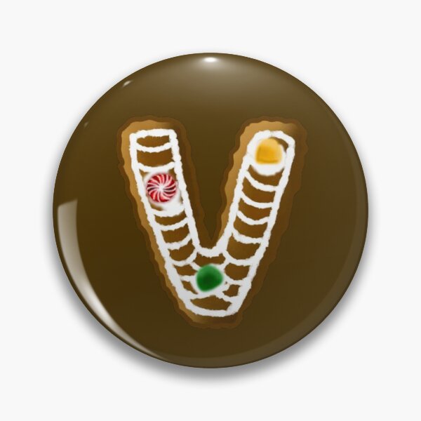 Item preview, V Monogram (Gingerbread) designed and sold by CharmedHeartArt.